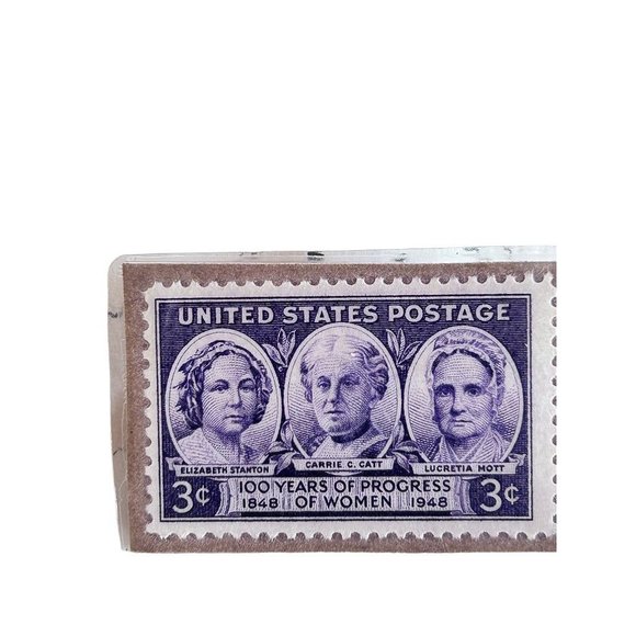 Stamp Brooch Pin "3 Cents US Progress of Women" 1 3/8" x 1 7/8" - Picture 2 of 6